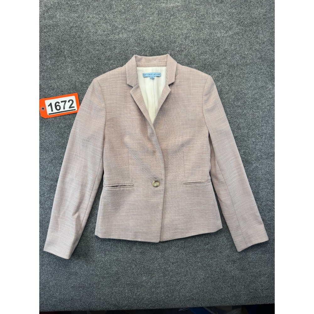 Antonio Melani Blazer Jacket Womens 4 Pink Single-Breasted Professional Career